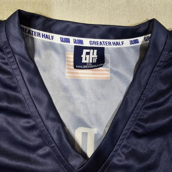 Greater Half USA 2nd Amendment Patriotic Jersey/Shirt Mens Size 2XL Red And Blue - Picture 5 of 7